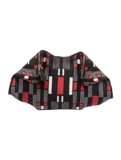 Pre-owned Alexander Mcqueen Satin Manta Clutch In Black