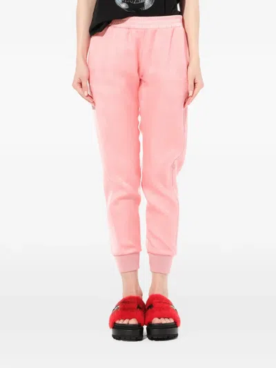 Alexander Mcqueen Satin Organza Track Pants In Pink