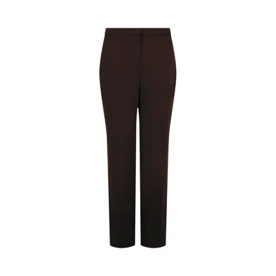Pre-owned Alexander Mcqueen Satin Straight Leg Pants 'chocolate' | Brown | Women's Size 42