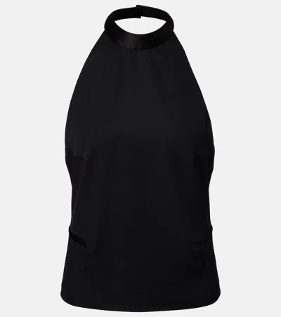 Alexander Mcqueen Halterneck Backless Top In Black