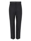 Alexander Mcqueen Satin-waistband Wool Trousers In Black