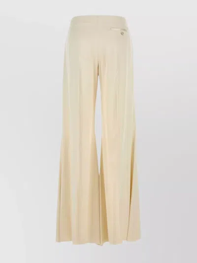 Alexander Mcqueen Satin Wide-leg Pant Back Pocket In Neutral