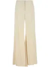 Alexander Mcqueen Women Cream Satin Wide-leg Pant In Neutrals
