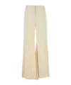 Alexander Mcqueen Women Cream Satin Wide-leg Pant In Nude