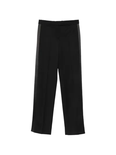 Alexander Mcqueen Satin-trim Tailored Trousers In Black