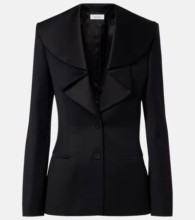 Alexander Mcqueen Satin-trimmed Wool Blazer In Black