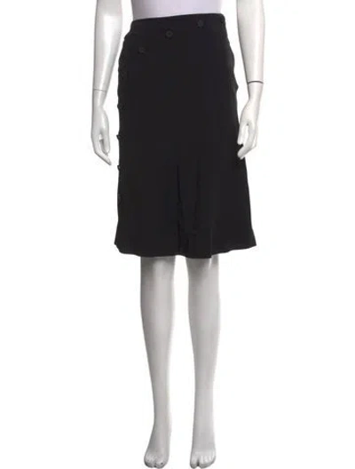 Pre-owned Alexander Mcqueen Scalloped Accent Midi Length Skirt In Black