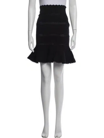 Pre-owned Alexander Mcqueen Scalloped Accent Mini Skirt In Black