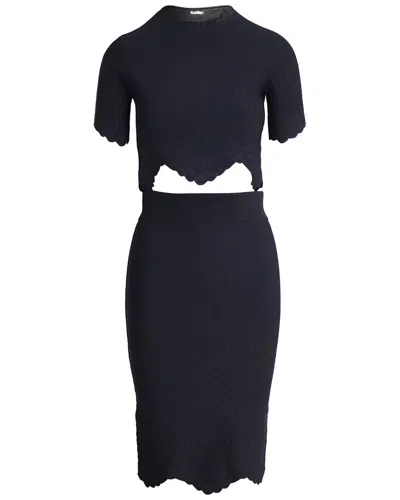 Alexander Mcqueen Scalloped Hem Skirt And Top Set In Multi