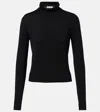 Alexander Mcqueen Scalloped Wool-blend Sweater In Black