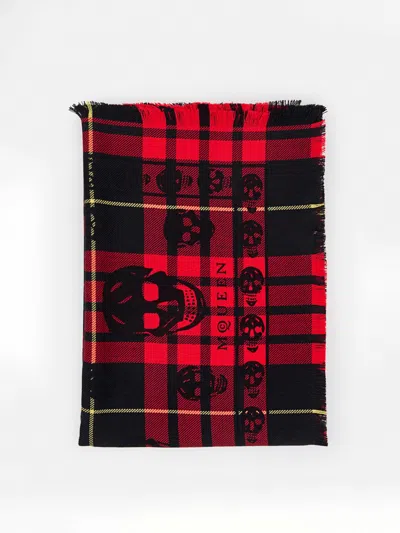 Alexander Mcqueen Scarf Men Mcqueen In Red