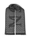Alexander Mcqueen Scarf Multi Logo Scarves And Foulards Grey In Gray