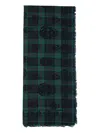 Alexander Mcqueen Tartan Skull Scarf Rectangular Fringed