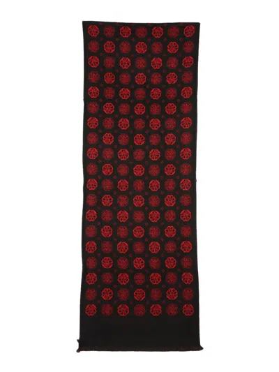 Alexander Mcqueen Scarf With Jacquard Pattern In Black