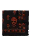 Alexander Mcqueen Scarf With Jacquard Pattern In Black
