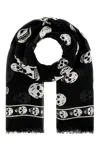 Alexander Mcqueen Scarf With Skull Print All-over In Black