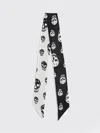 Alexander Mcqueen Rectangular Scarf Two Tone Skull Motif In Black