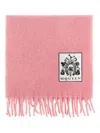 Alexander Mcqueen Fringed Edges Alpaca Blend Scarf In Pink