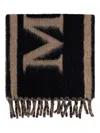 Alexander Mcqueen Alexander Mc Queen Black Camel Wool Scarf In Brown