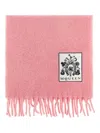 Alexander Mcqueen Fringed Edges Alpaca Blend Scarf In Pink