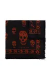 Alexander Mcqueen Scarf With Jacquard Pattern In Black