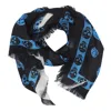 Alexander Mcqueen Slashed Skull-print Wool Scarf In Black