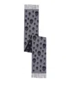 Alexander Mcqueen Fringed Intarsia-knit Wool And Cashmere-blend Scarf In Gray
