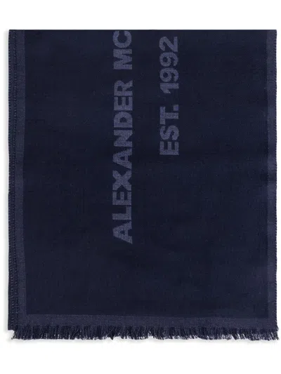 Alexander Mcqueen Scarfs In Indigo/blue