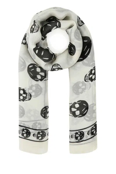 Alexander Mcqueen Scarfs In Ivory Black