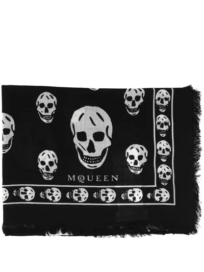 Alexander Mcqueen Scarfs In Black