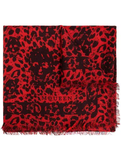 Alexander Mcqueen Scarfs In Red