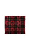Alexander Mcqueen Tartan Wool Skull Scarf In In Rosso E Nero