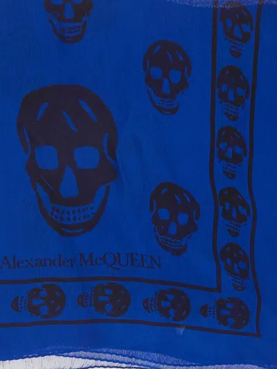Alexander Mcqueen Scarfs In Royalblack
