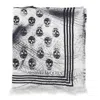 Alexander Mcqueen Printed Satin Foulard In White
