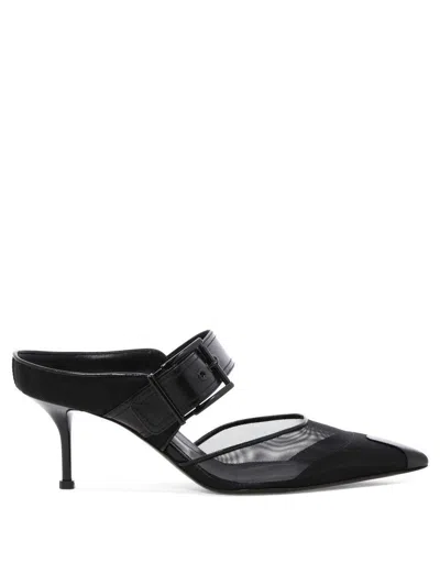 Alexander Mcqueen Mules Mit Netzeinsatz In Black