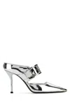 Alexander Mcqueen Women Silver Leather Punk Pumps