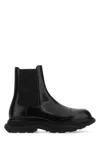 Alexander Mcqueen Man Black Leather Chelsea Float Ankle Boots