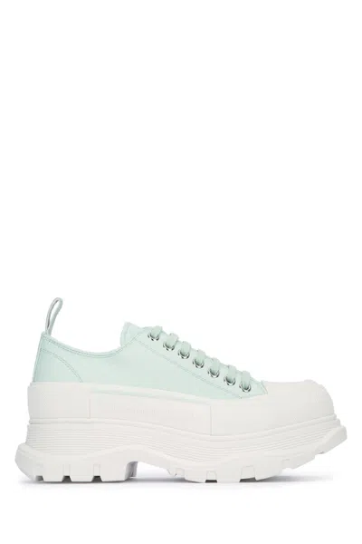 Alexander Mcqueen Sea Green Leather Tread Slick Sneakers
