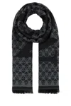 Alexander Mcqueen Wool Foulard With Embroidered Skull Pattern In Black