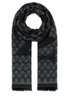 Alexander Mcqueen Wool Foulard With Embroidered Skull Pattern In Black