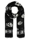 Alexander Mcqueen Silk Skull Scarf In Black