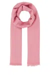 Alexander Mcqueen Soft Wool Blend Scarf With Fringed Edges In Pink