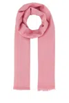 Alexander Mcqueen Soft Wool Blend Scarf With Fringed Edges In Pink