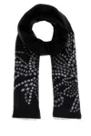 Alexander Mcqueen Printed Silk Foulard In Black