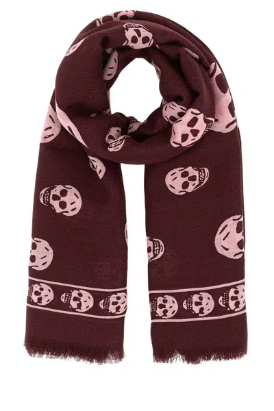 Alexander Mcqueen Scarves And Foulards In Burgundypink