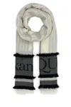Alexander Mcqueen Ivory Wool Blend Foulard In Ivoryblack