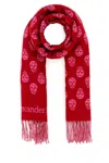 Alexander Mcqueen Reversible Skull-jacquard Wool Scarf In Welshredpsycpink