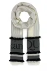 Alexander Mcqueen Women Ivory Wool Blend Foulard In White