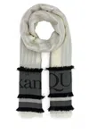 Alexander Mcqueen Ivory Wool Blend Foulard In White