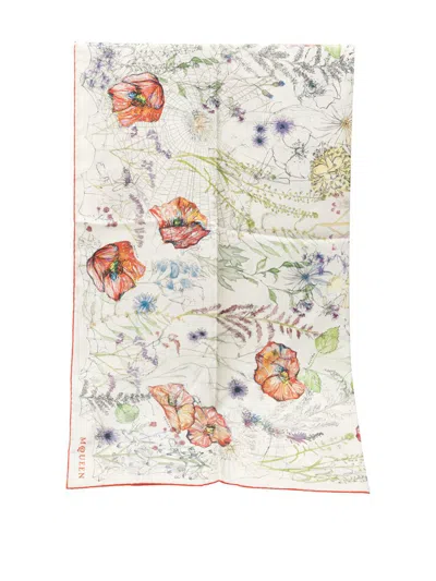 Alexander Mcqueen Silk Foulard Floral Print Rolled Edges In Multi